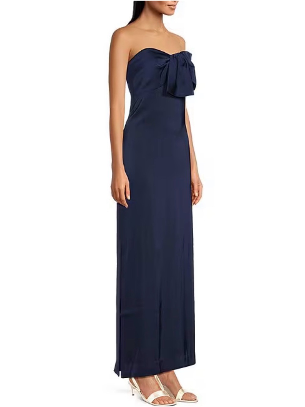 NWT Lilly Pulitzer Carlynn Satin Bow Strapless Side Slit Maxi Dress Sz 10 - Picture 3 of 13